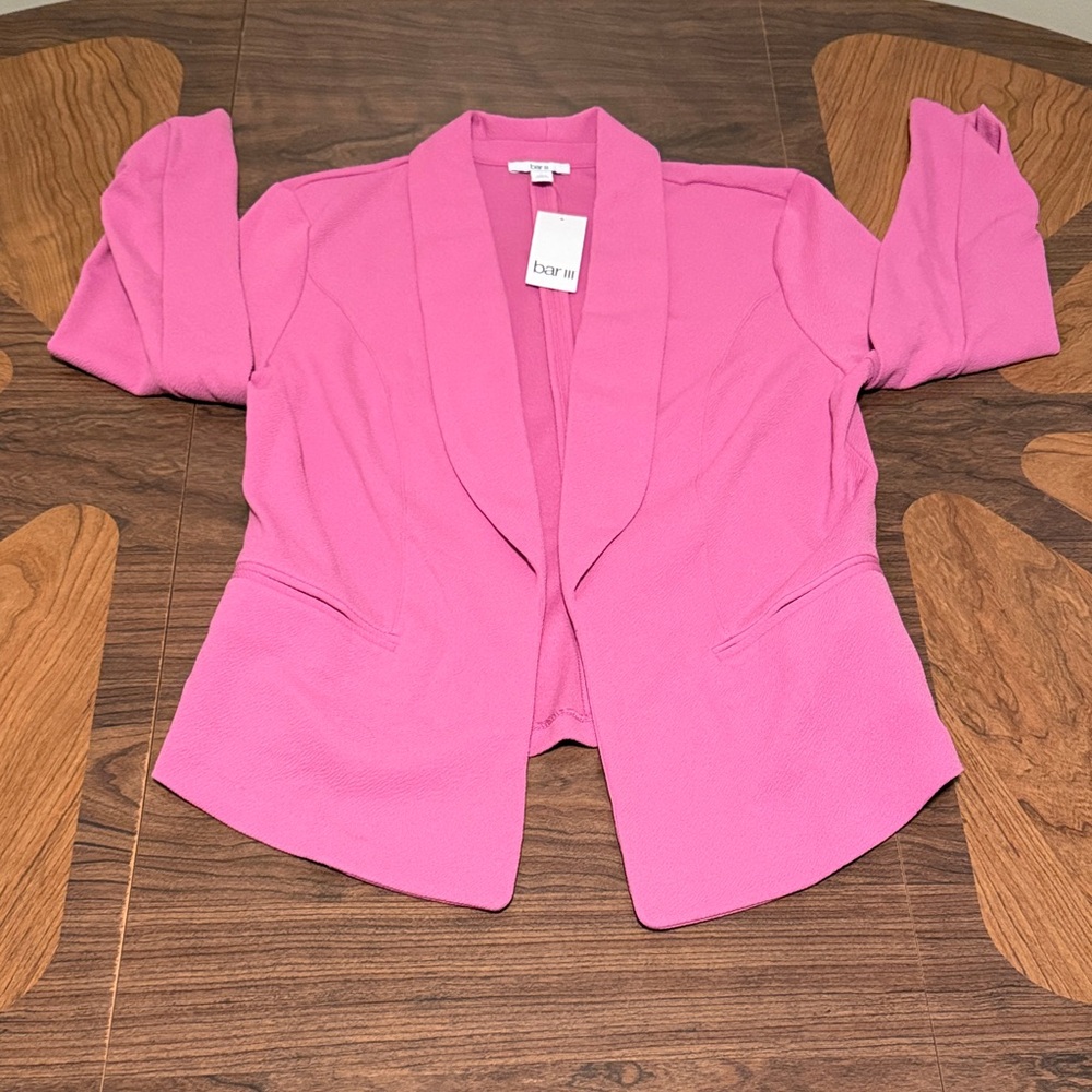 Bar III Hot Pink Open-Front Collar Blazer